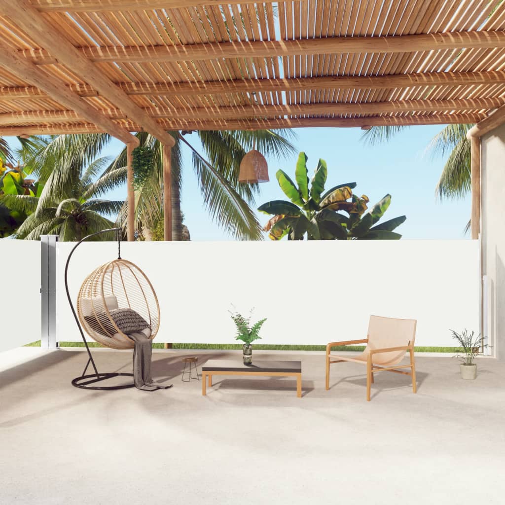 Windscherm uittrekbaar 160x1000 cm crèmekleurig is nu te koop bij PeponiXL, paradijselijk wonen!