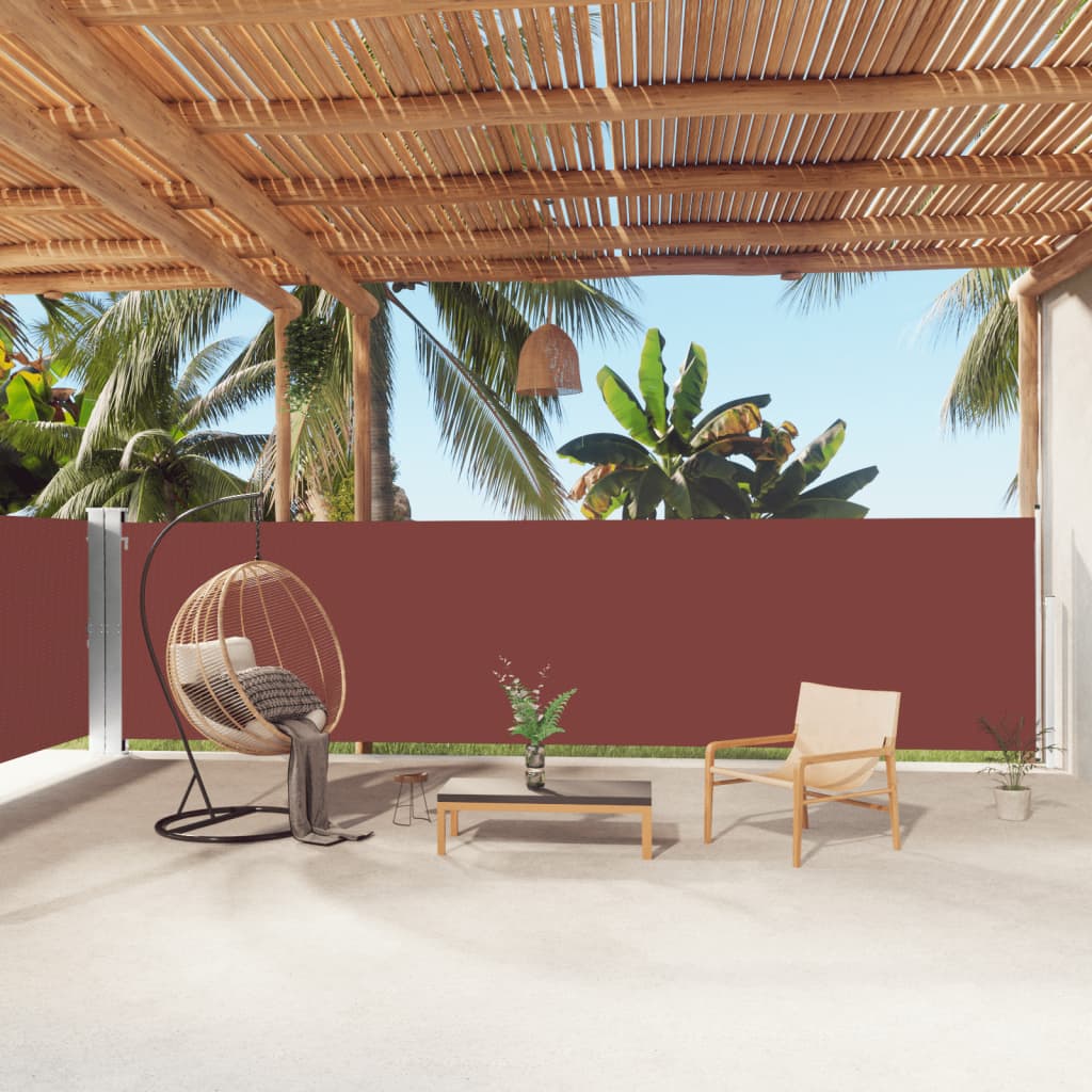 Windscherm uittrekbaar 160x1000 cm bruin is nu te koop bij PeponiXL, paradijselijk wonen!