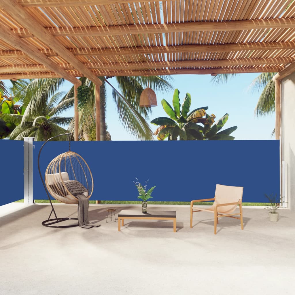 Windscherm uittrekbaar 160x1000 cm blauw is nu te koop bij PeponiXL, paradijselijk wonen!