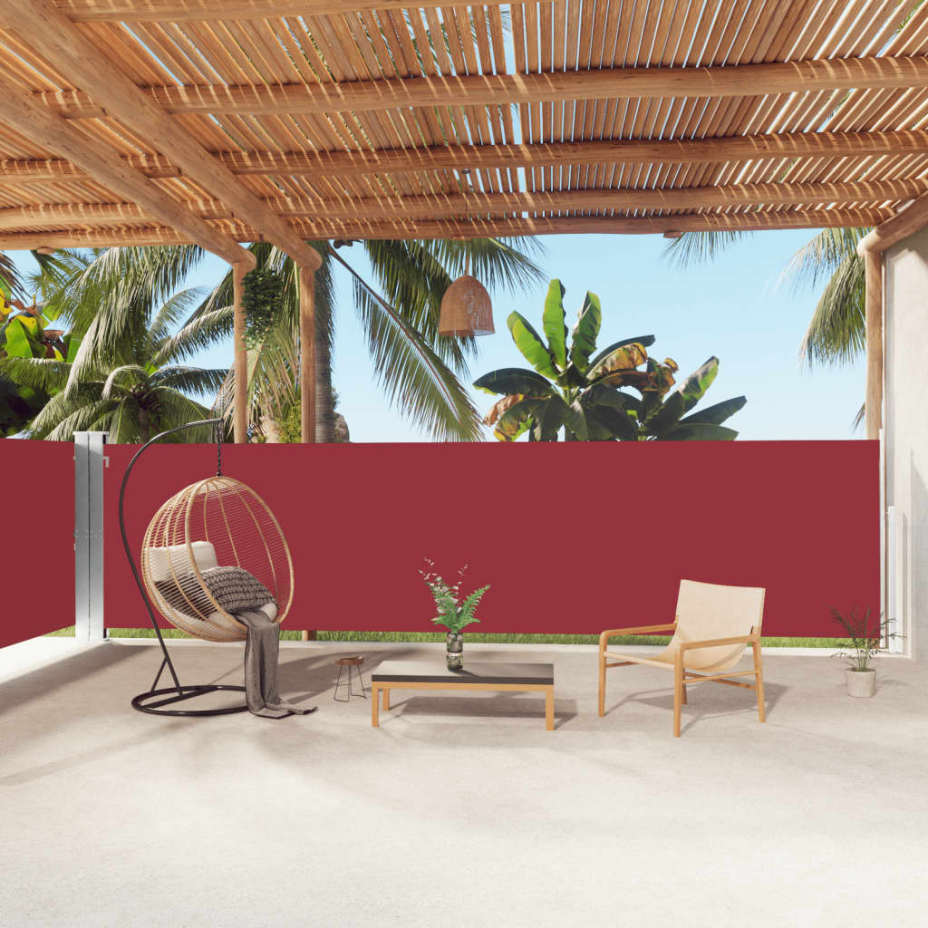 Windscherm uittrekbaar 160x1000 cm rood is nu te koop bij PeponiXL, paradijselijk wonen!