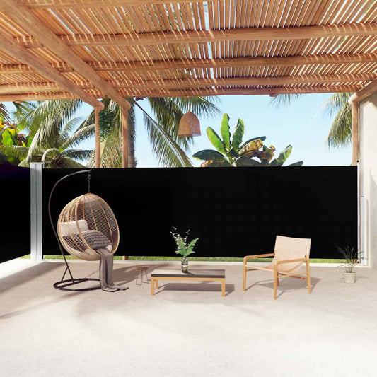 Windscherm uittrekbaar 180x1000 cm zwart is nu te koop bij PeponiXL, paradijselijk wonen!