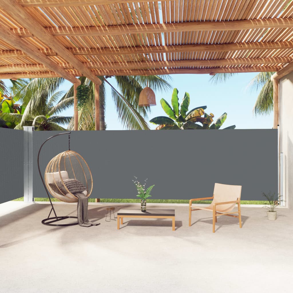 Windscherm uittrekbaar 180x1000 cm antracietkleurig is nu te koop bij PeponiXL, paradijselijk wonen!