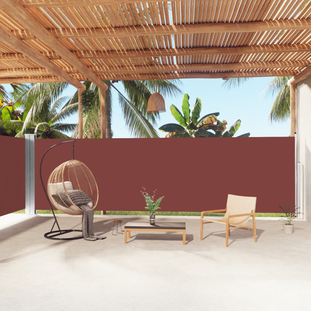 Windscherm uittrekbaar 180x1000 cm bruin is nu te koop bij PeponiXL, paradijselijk wonen!
