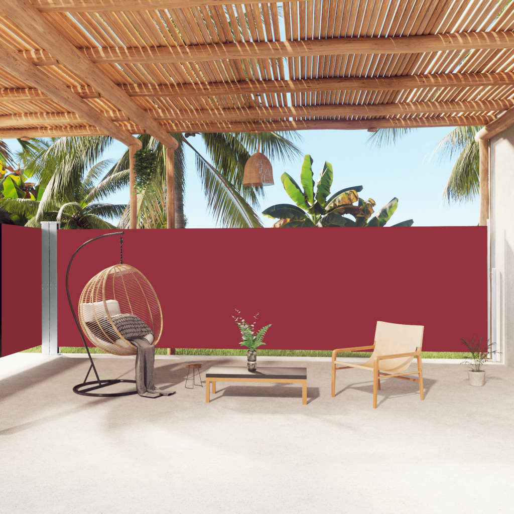 Windscherm uittrekbaar 180x1000 cm rood is nu te koop bij PeponiXL, paradijselijk wonen!