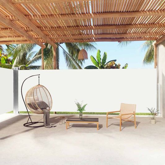 Windscherm uittrekbaar 200x1000 cm crèmekleurig is nu te koop bij PeponiXL, paradijselijk wonen!