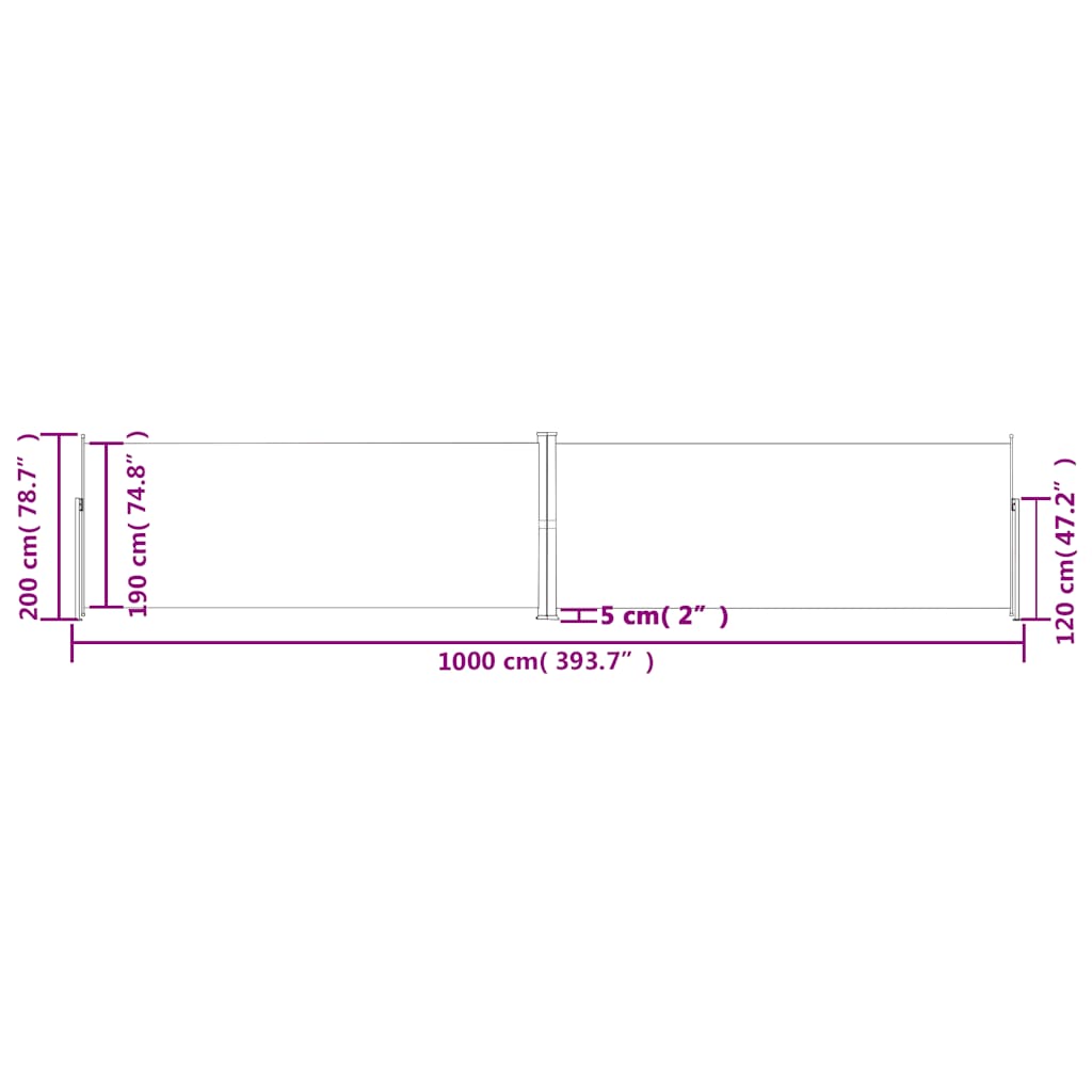 Windscherm uittrekbaar 200x1000 cm antracietkleurig is nu te koop bij PeponiXL, paradijselijk wonen!