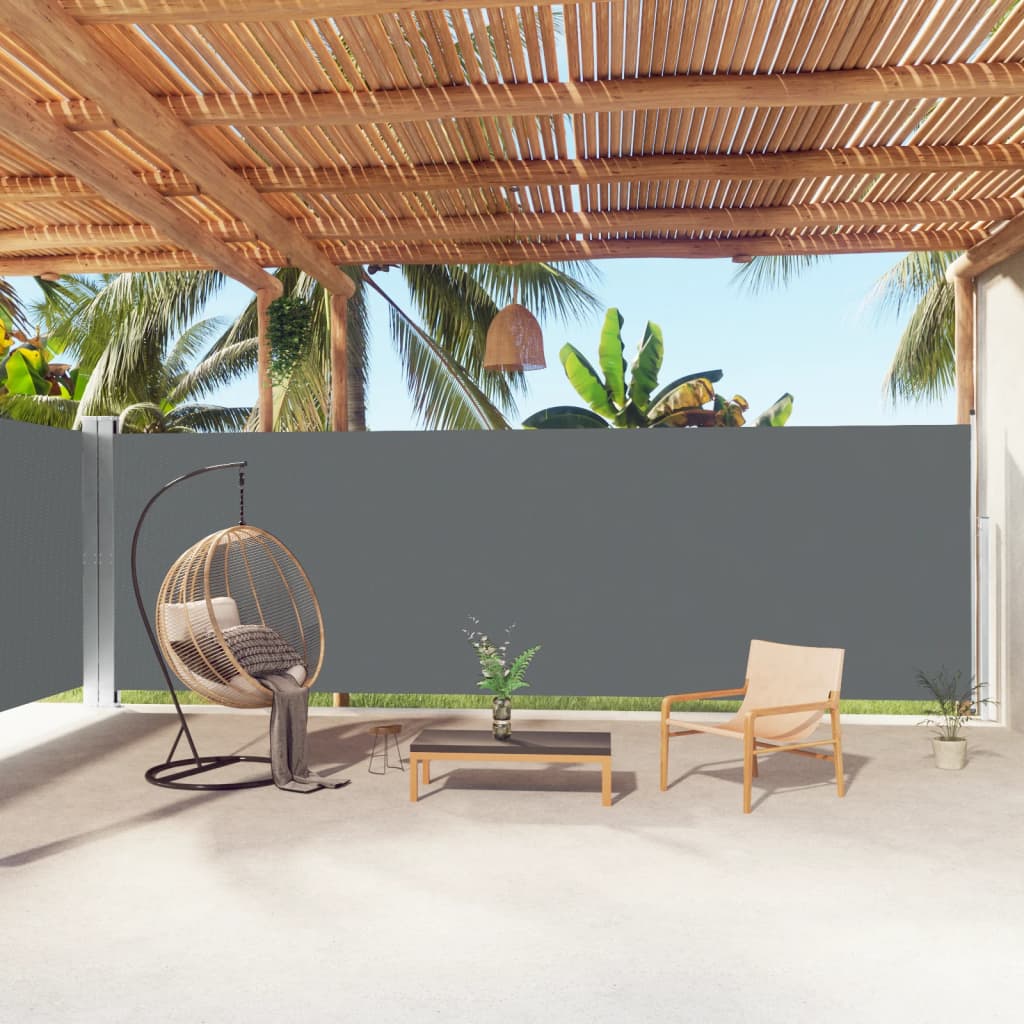 Windscherm uittrekbaar 200x1000 cm antracietkleurig is nu te koop bij PeponiXL, paradijselijk wonen!