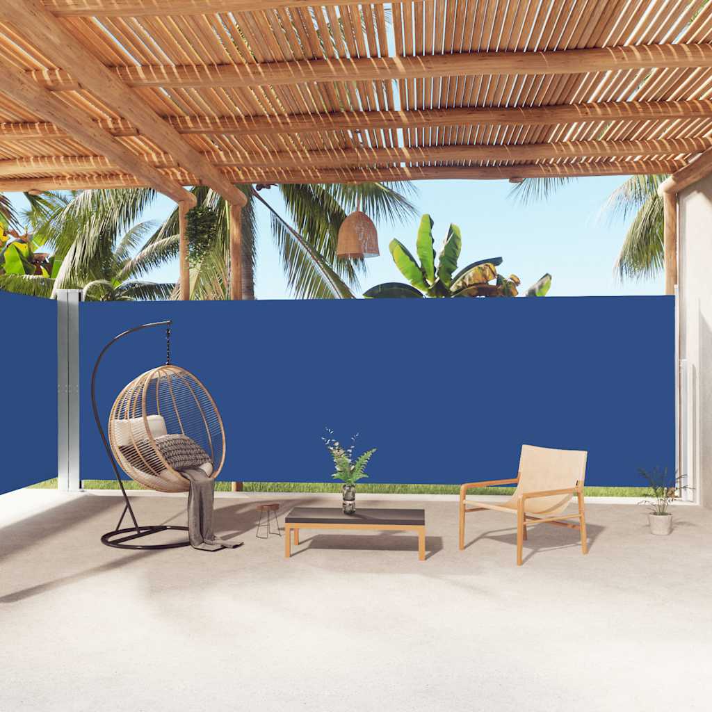 Windscherm uittrekbaar 200x1000 cm blauw is nu te koop bij PeponiXL, paradijselijk wonen!