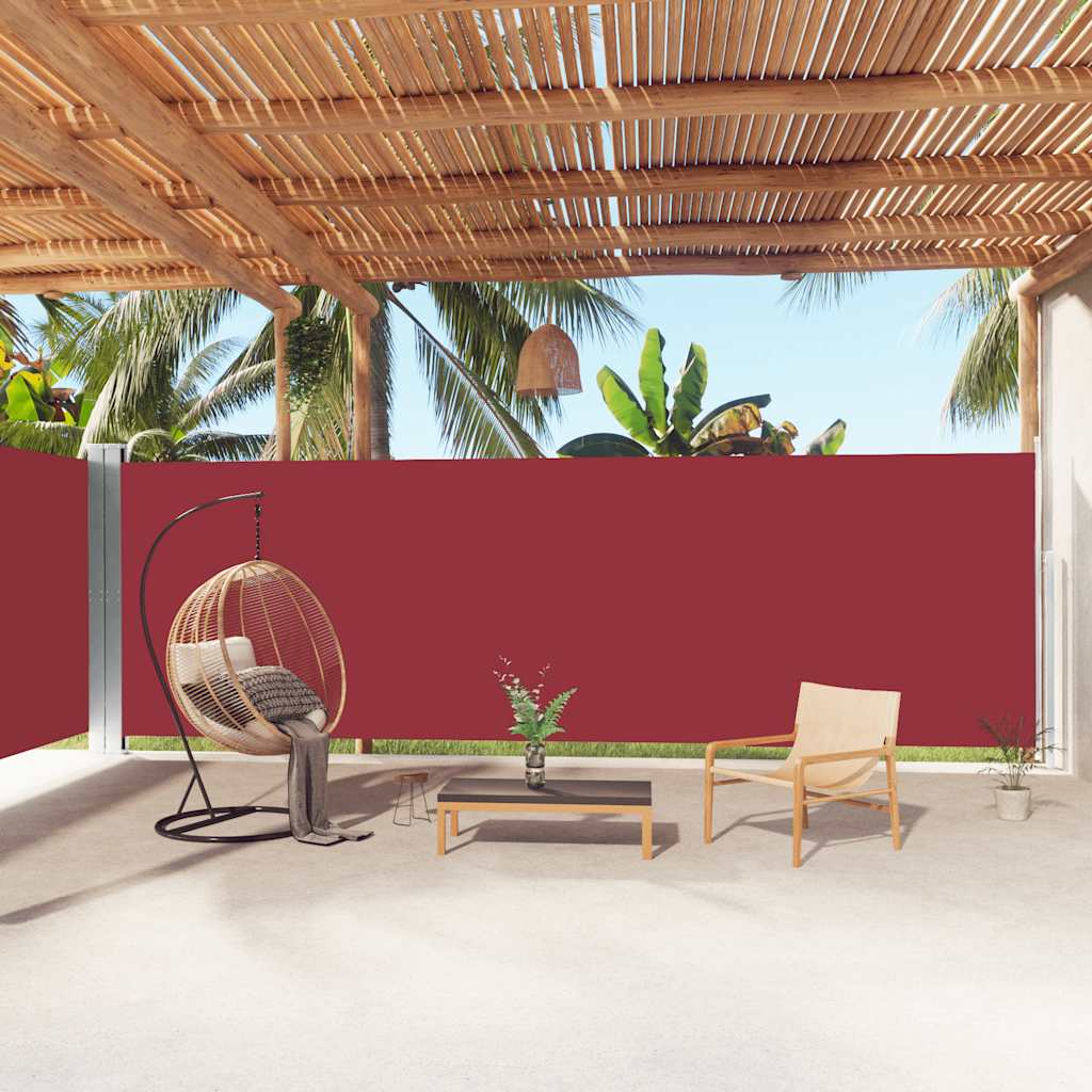 Windscherm uittrekbaar 200x1000 cm rood is nu te koop bij PeponiXL, paradijselijk wonen!