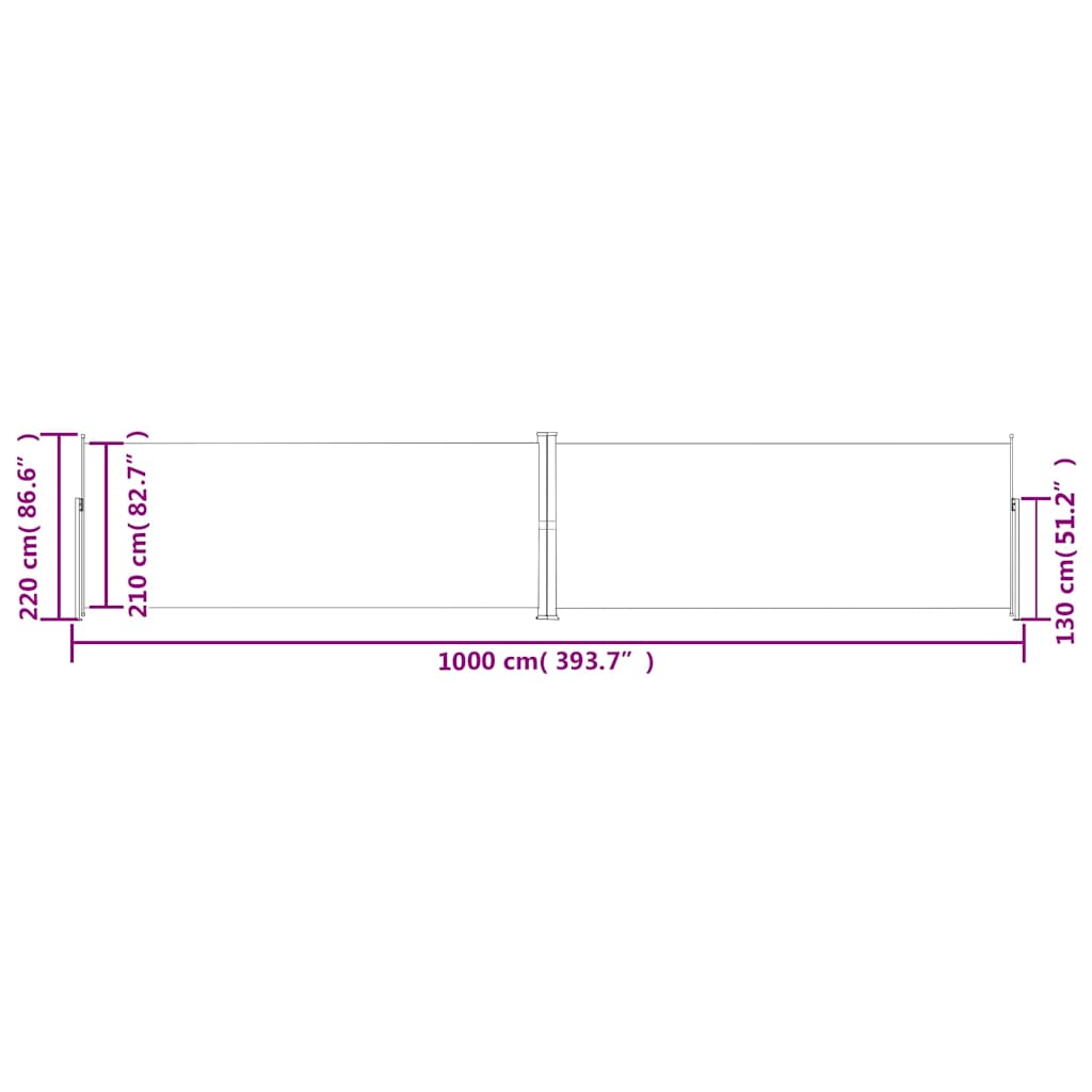 Windscherm uittrekbaar 220x1000 cm zwart is nu te koop bij PeponiXL, paradijselijk wonen!