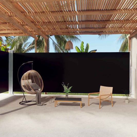 Windscherm uittrekbaar 220x1000 cm zwart is nu te koop bij PeponiXL, paradijselijk wonen!