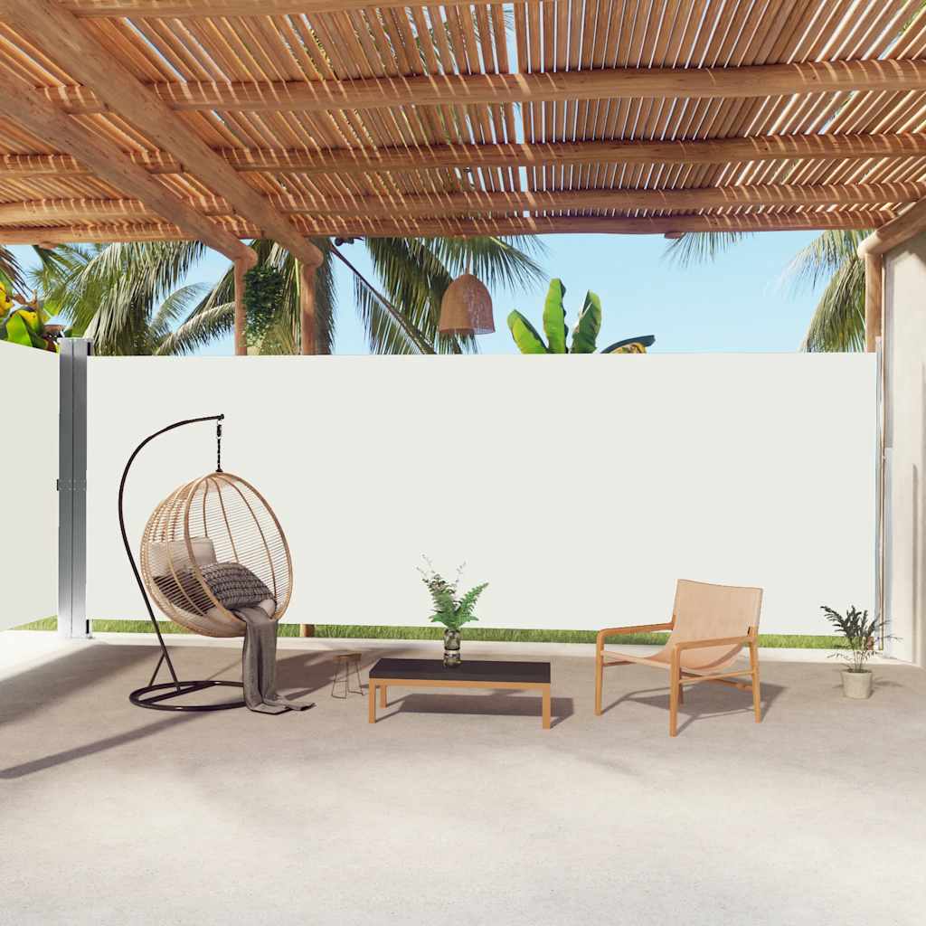 Windscherm uittrekbaar 220x1000 cm crèmekleurig is nu te koop bij PeponiXL, paradijselijk wonen!