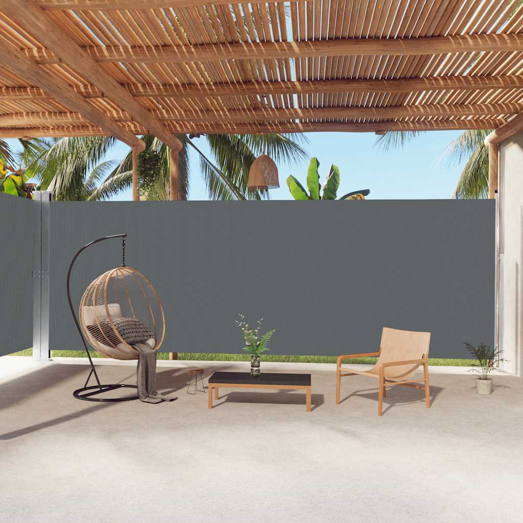 Windscherm uittrekbaar 220x1000 cm antracietkleurig is nu te koop bij PeponiXL, paradijselijk wonen!