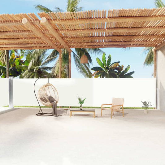 Windscherm uittrekbaar 160x1200 cm crèmekleurig is nu te koop bij PeponiXL, paradijselijk wonen!