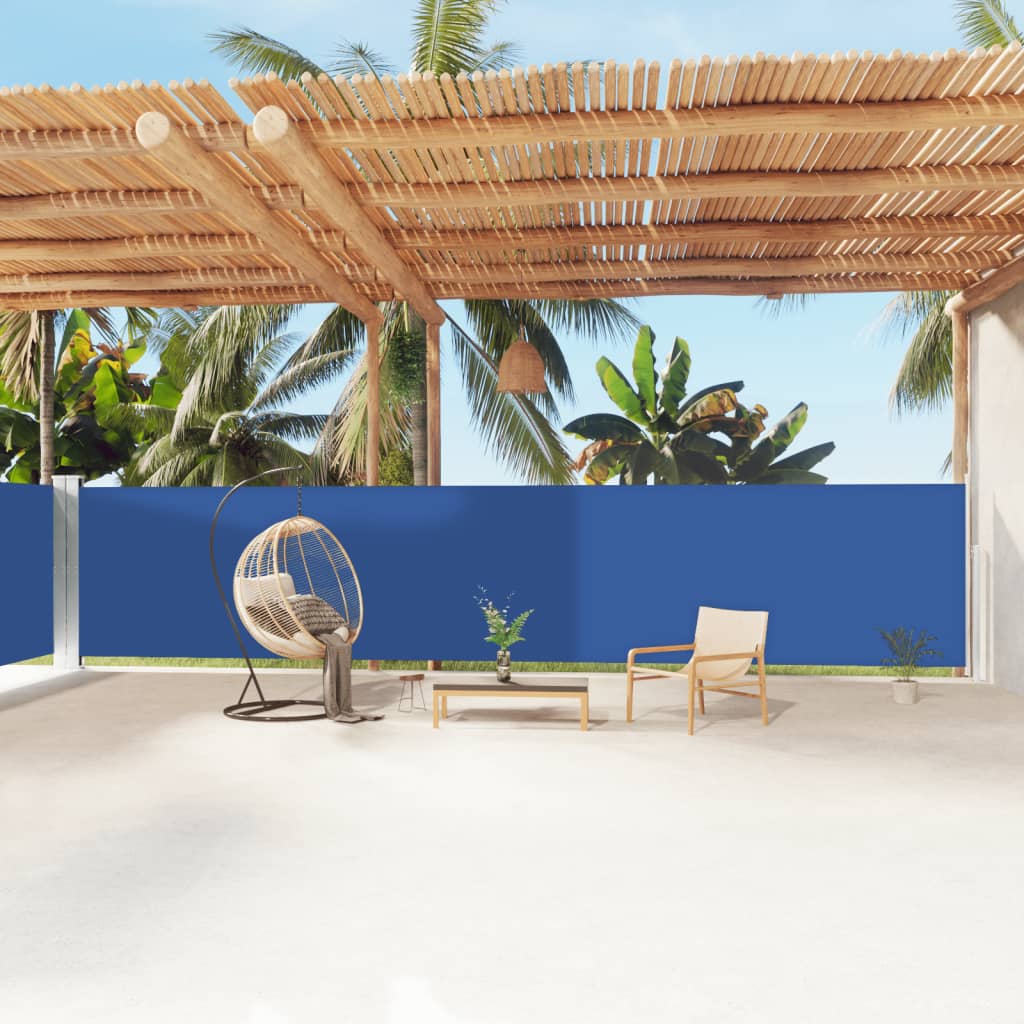 Windscherm uittrekbaar 160x1200 cm blauw is nu te koop bij PeponiXL, paradijselijk wonen!