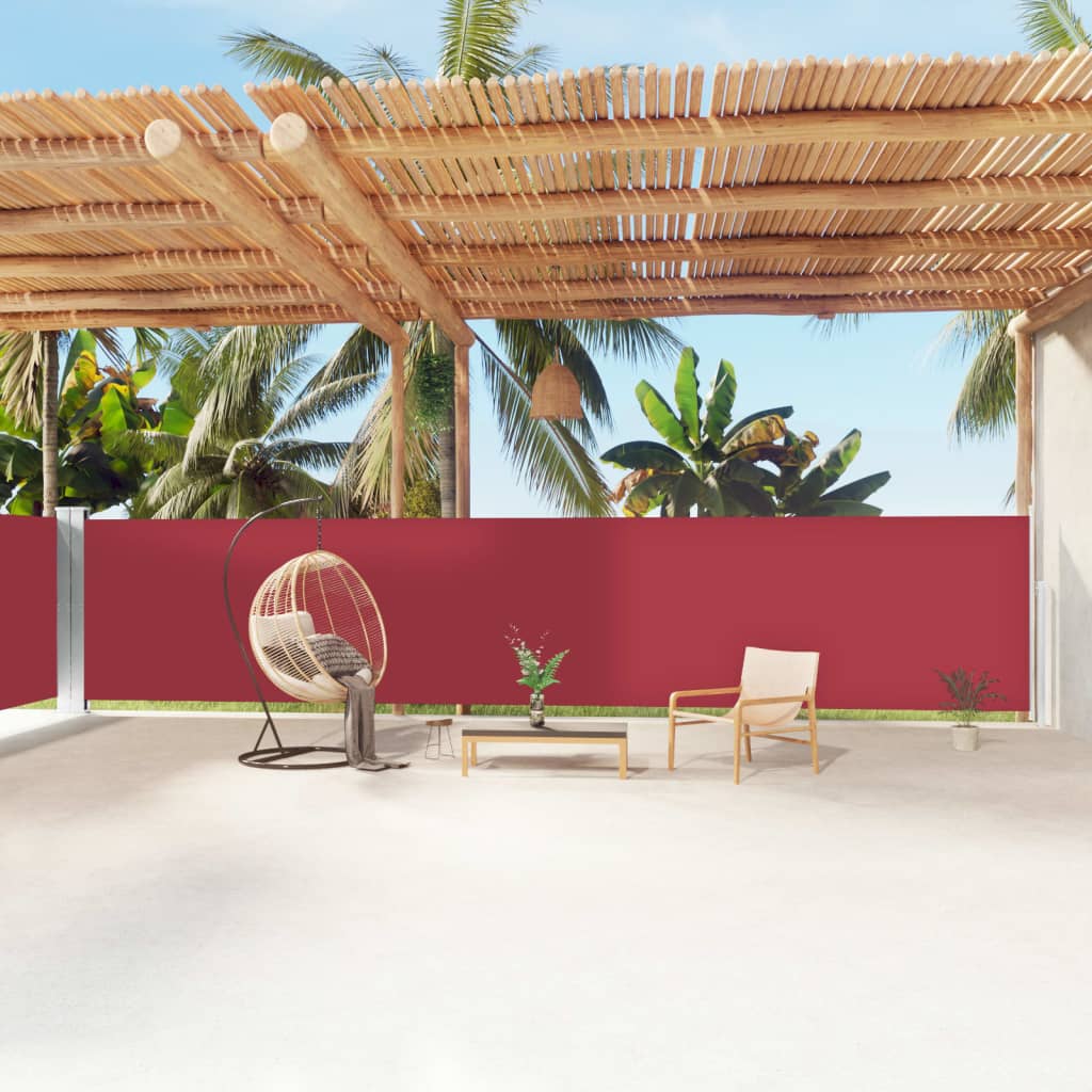 Windscherm uittrekbaar 160x1200 cm rood is nu te koop bij PeponiXL, paradijselijk wonen!