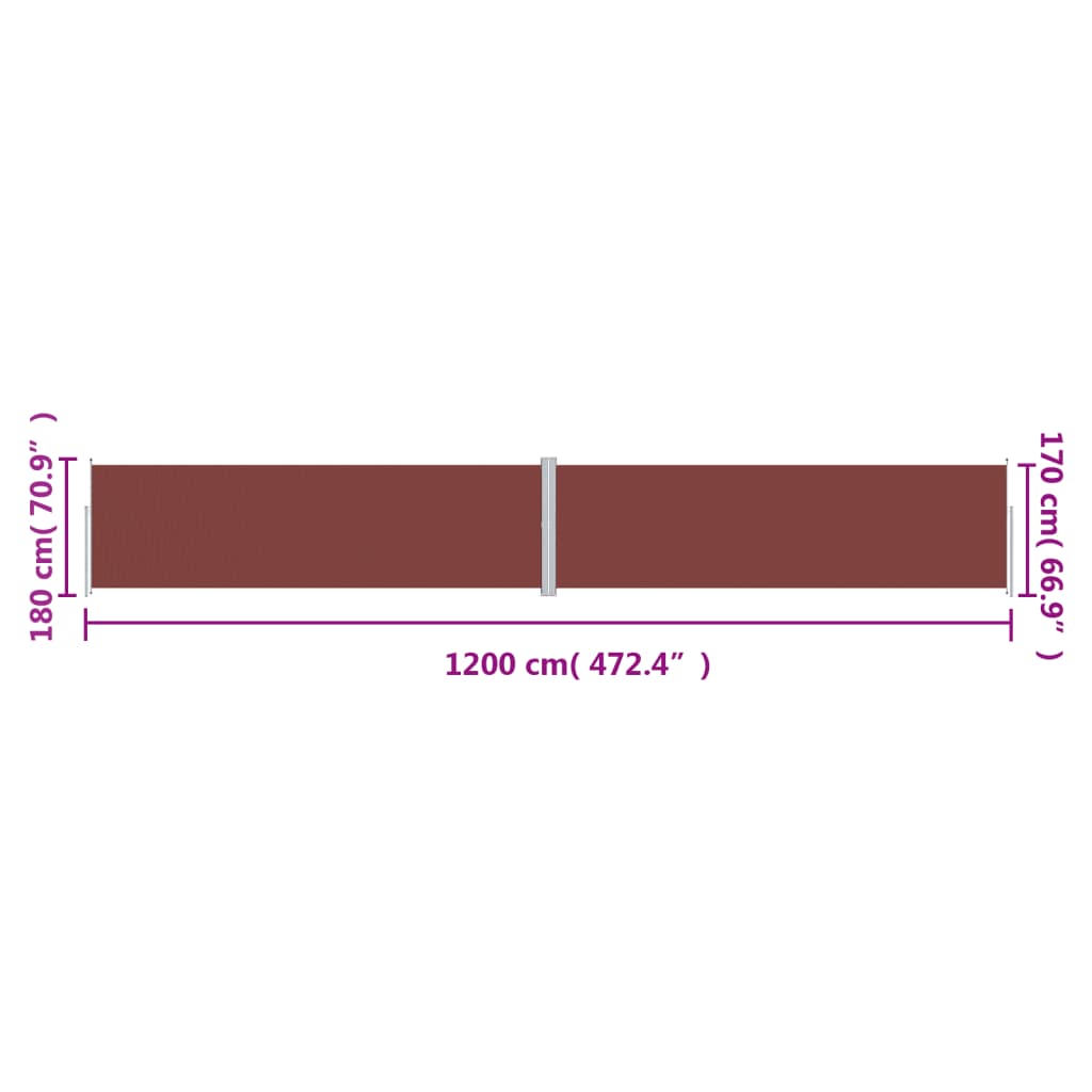 Windscherm uittrekbaar 180x1200 cm bruin is nu te koop bij PeponiXL, paradijselijk wonen!