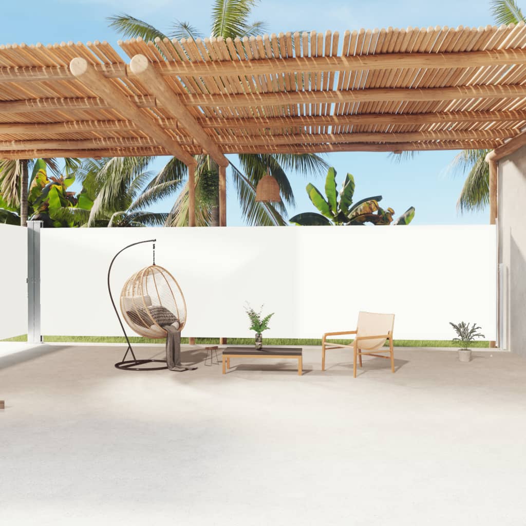 Windscherm uittrekbaar 200x1200 cm crèmekleurig is nu te koop bij PeponiXL, paradijselijk wonen!