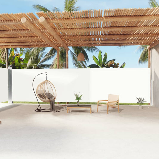 Windscherm uittrekbaar 200x1200 cm crèmekleurig is nu te koop bij PeponiXL, paradijselijk wonen!