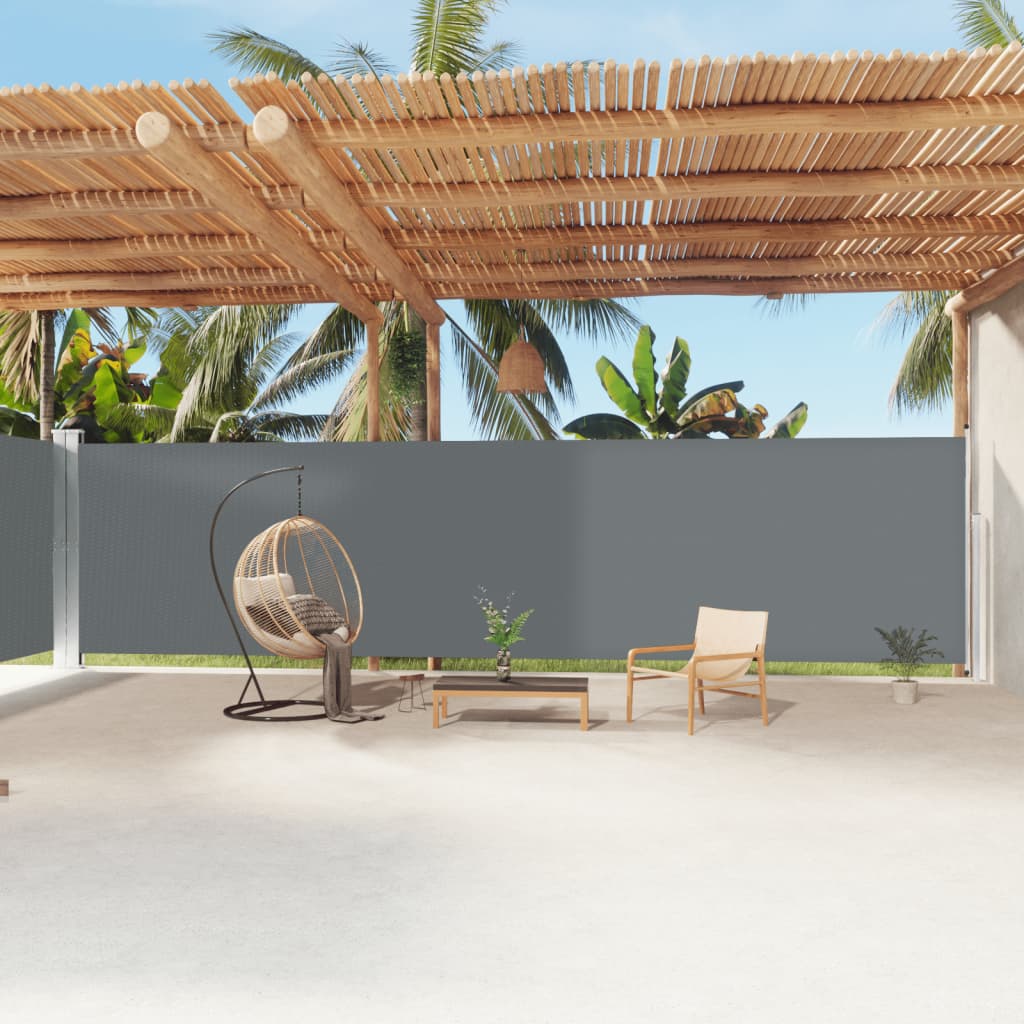 Windscherm uittrekbaar 200x1200 cm antracietkleurig is nu te koop bij PeponiXL, paradijselijk wonen!
