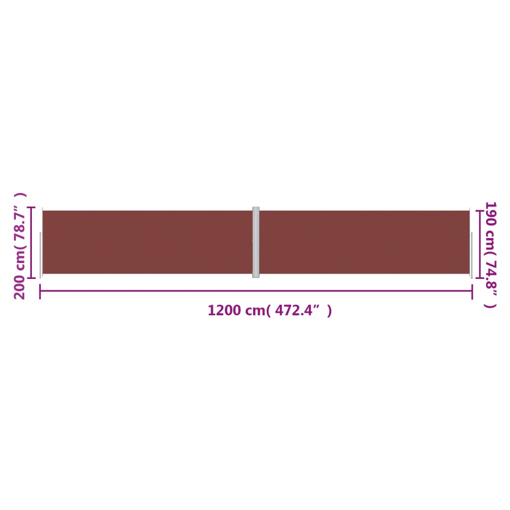 Windscherm uittrekbaar 200x1200 cm bruin is nu te koop bij PeponiXL, paradijselijk wonen!