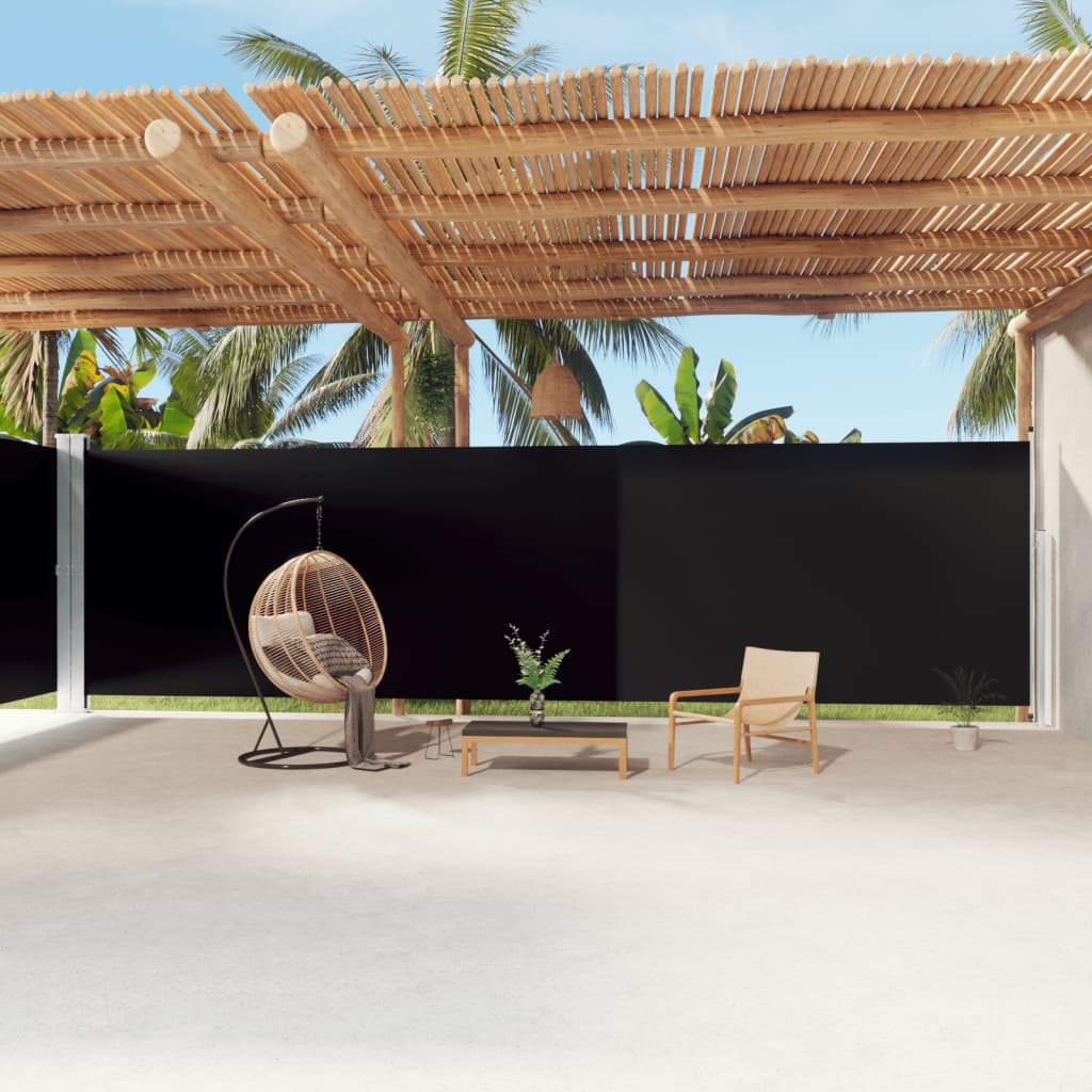 Windscherm uittrekbaar 220x1200 cm zwart is nu te koop bij PeponiXL, paradijselijk wonen!