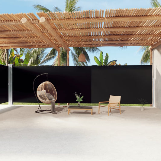 Windscherm uittrekbaar 220x1200 cm zwart is nu te koop bij PeponiXL, paradijselijk wonen!