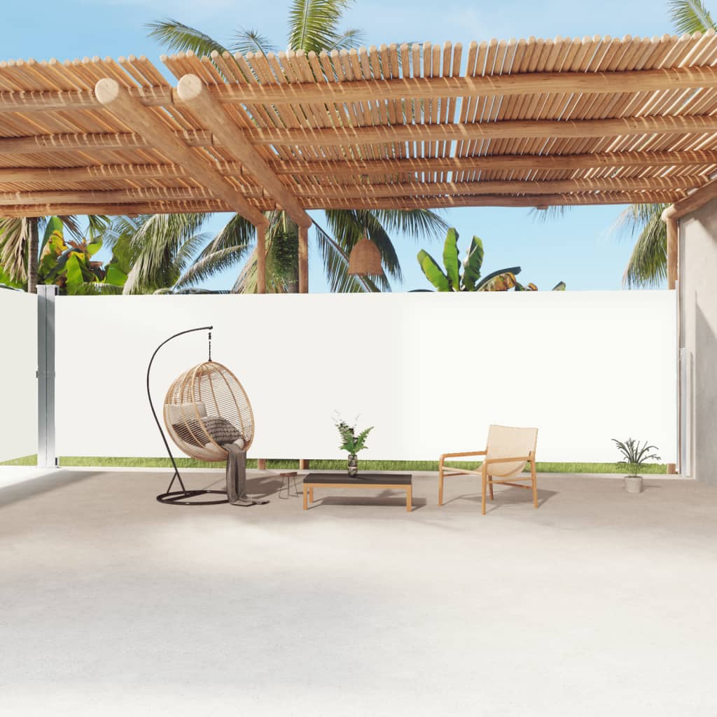 Windscherm uittrekbaar 220x1200 cm crèmekleurig is nu te koop bij PeponiXL, paradijselijk wonen!