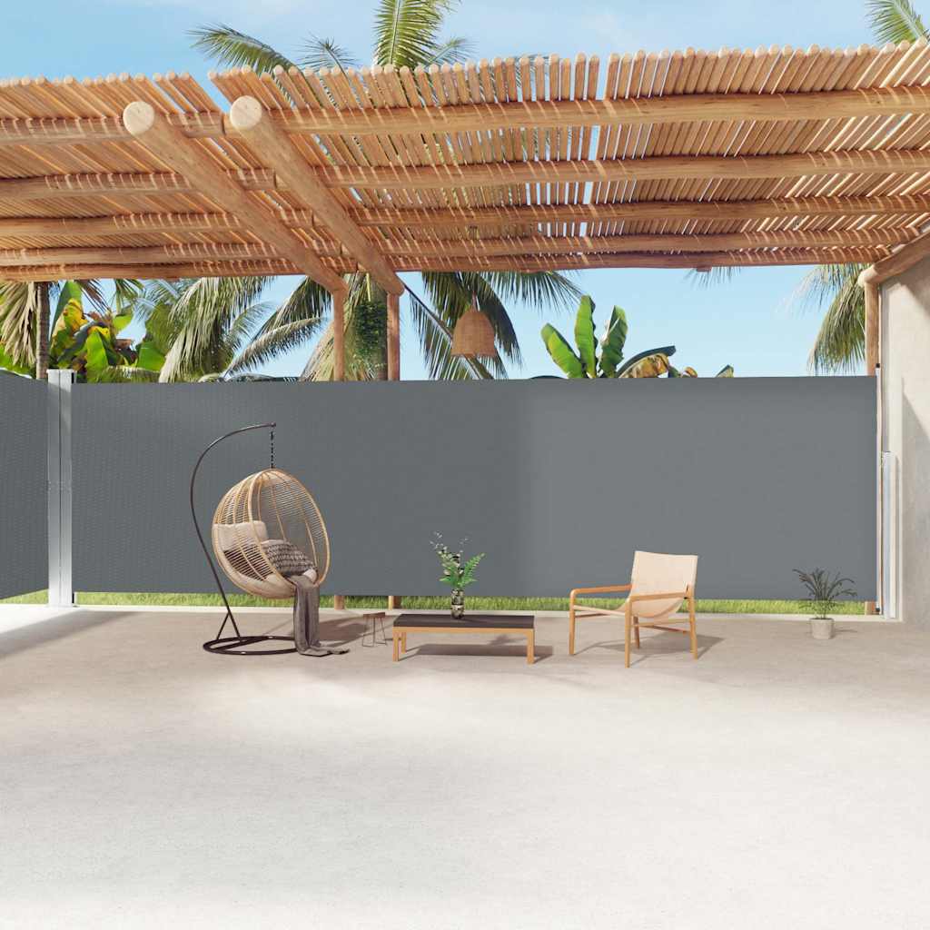 Windscherm uittrekbaar 220x1200 cm antracietkleurig is nu te koop bij PeponiXL, paradijselijk wonen!