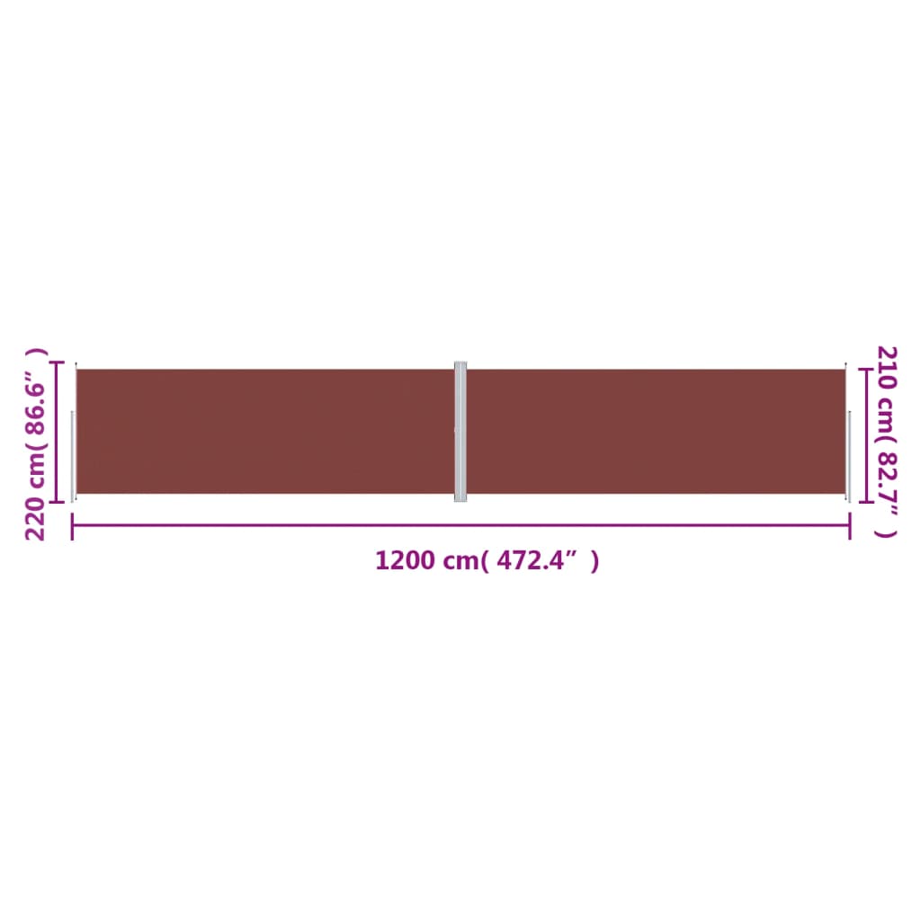 Windscherm uittrekbaar 220x1200 cm bruin is nu te koop bij PeponiXL, paradijselijk wonen!