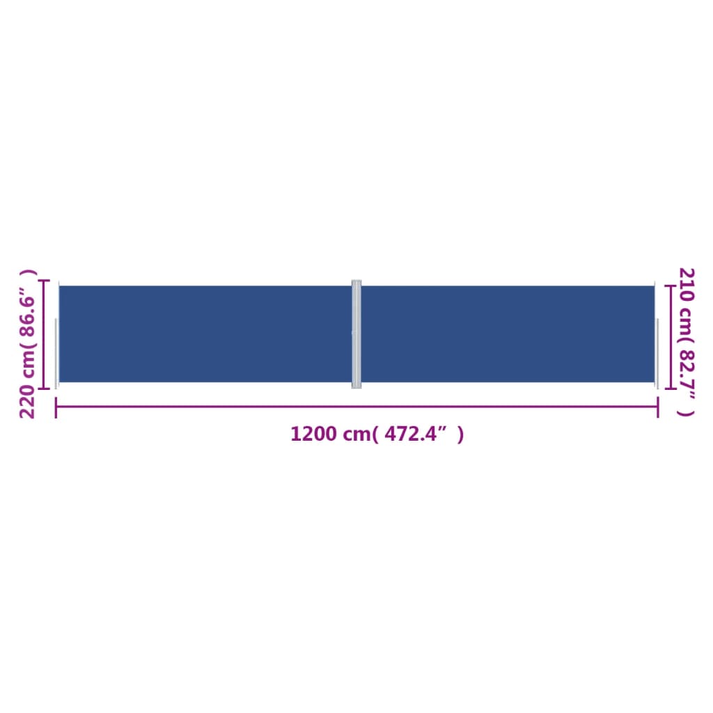 Windscherm uittrekbaar 220x1200 cm blauw is nu te koop bij PeponiXL, paradijselijk wonen!