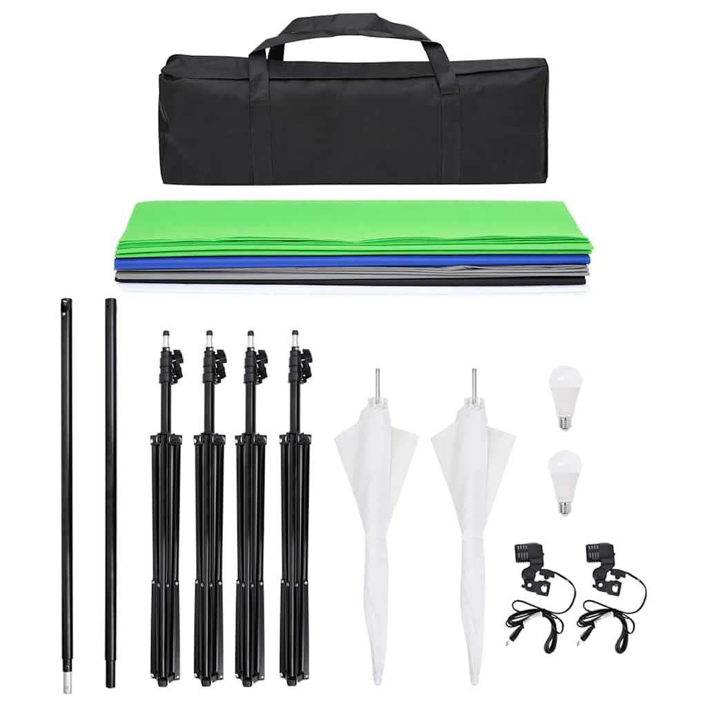 Studioverlichtingsset met achtergronden en paraplu's is nu te koop bij PeponiXL, paradijselijk wonen!