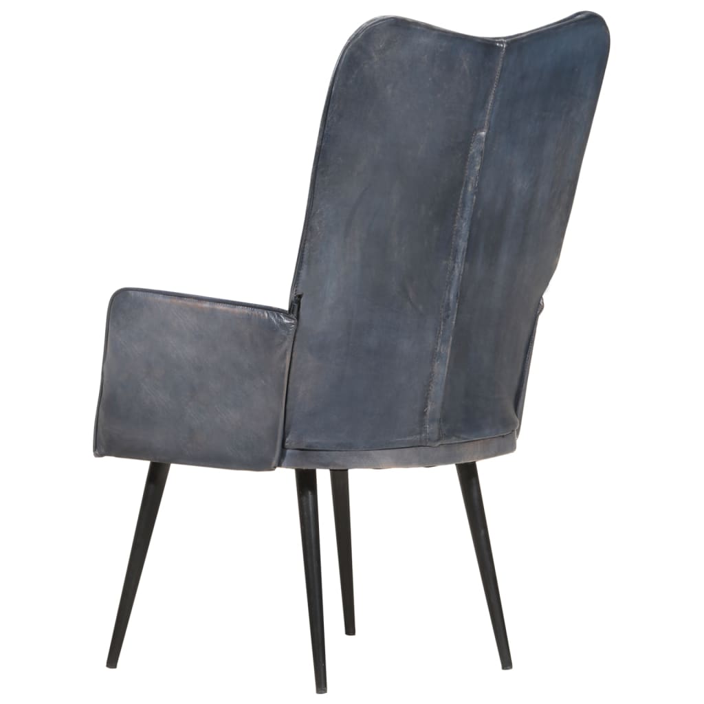 Fauteuil echt leer grijs is nu te koop bij PeponiXL, paradijselijk wonen!