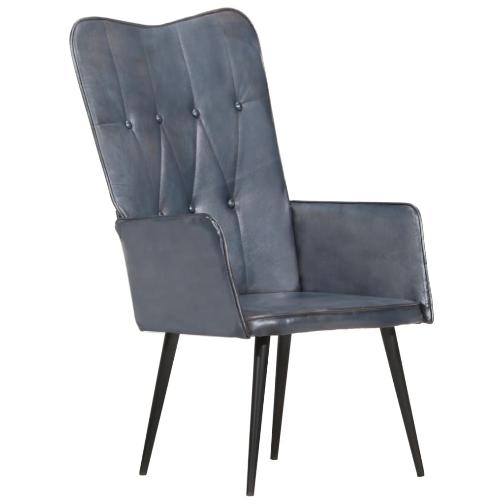 Fauteuil echt leer grijs is nu te koop bij PeponiXL, paradijselijk wonen!