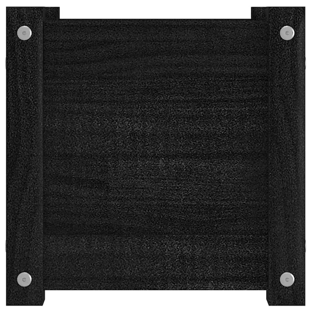 Plantenbakken 2 st 31x31x31 cm massief grenenhout zwart is nu te koop bij PeponiXL, paradijselijk wonen!