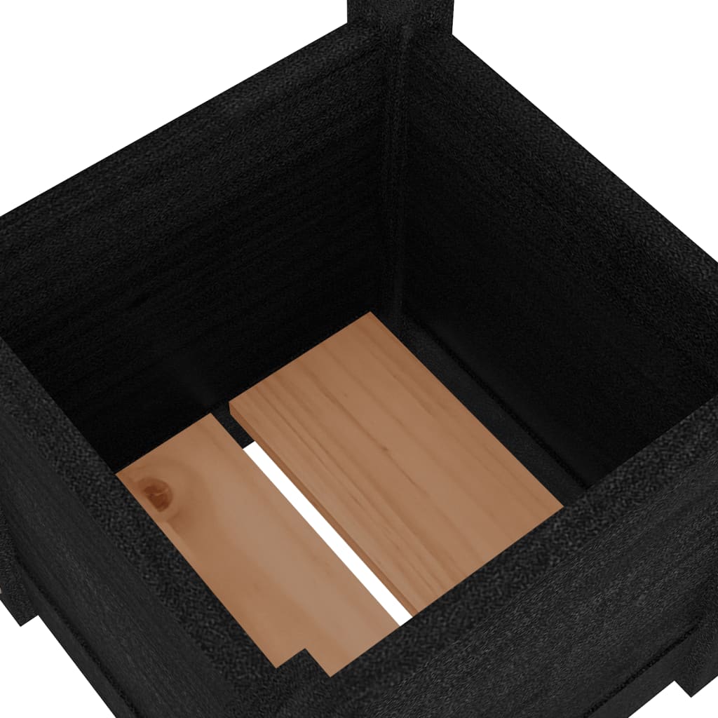 Plantenbakken 2 st 31x31x31 cm massief grenenhout zwart is nu te koop bij PeponiXL, paradijselijk wonen!