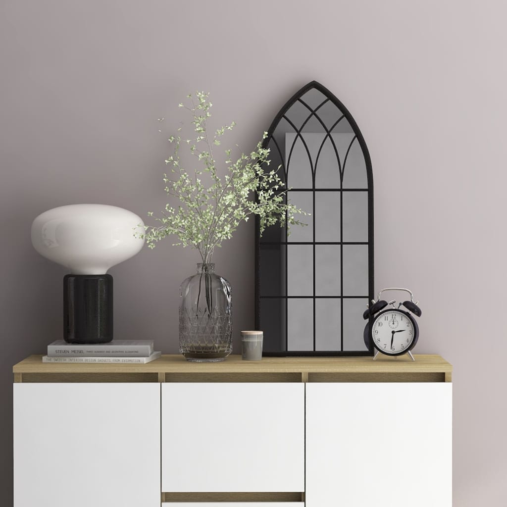 Spiegel 70x30 cm ijzer zwart is nu te koop bij PeponiXL, paradijselijk wonen!