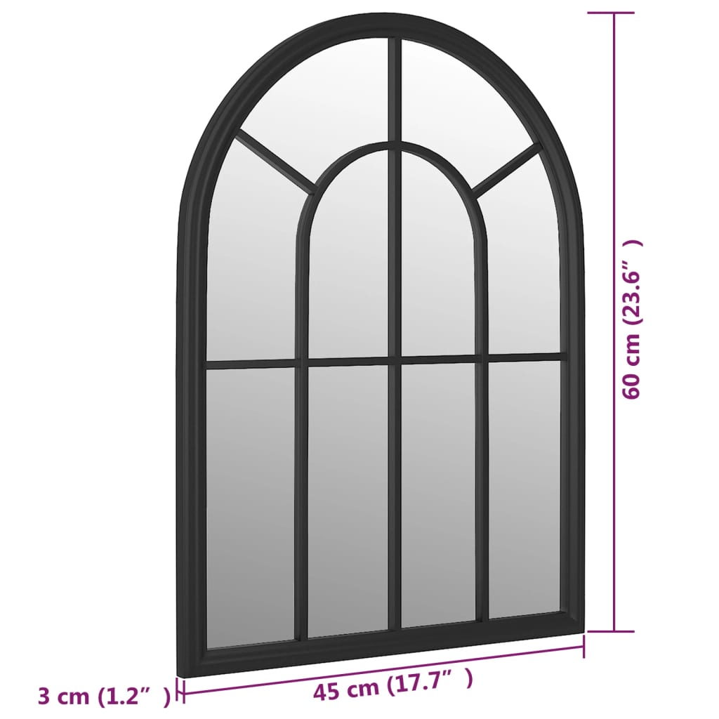 Spiegel 60x45 cm ijzer zwart is nu te koop bij PeponiXL, paradijselijk wonen!