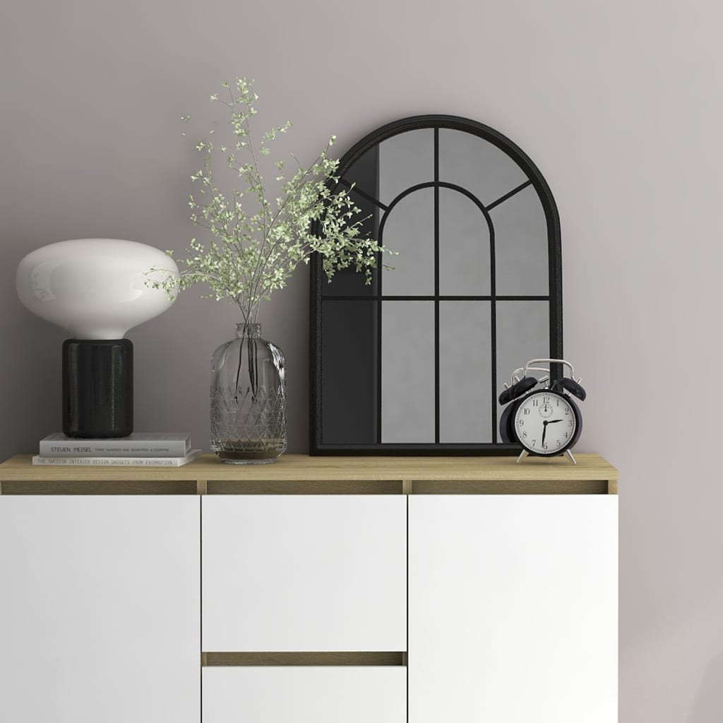 Spiegel 60x45 cm ijzer zwart is nu te koop bij PeponiXL, paradijselijk wonen!