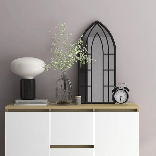 Spiegel 70x30 cm ijzer zwart is nu te koop bij PeponiXL, paradijselijk wonen!