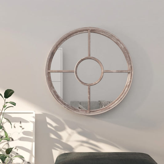 Spiegel rond 40x4 cm ijzer zandkleurig is nu te koop bij PeponiXL, paradijselijk wonen!