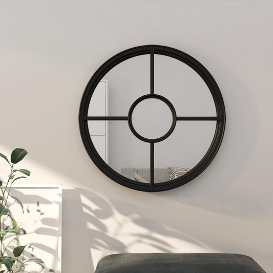 Spiegel rond 60x4 cm ijzer zwart is nu te koop bij PeponiXL, paradijselijk wonen!