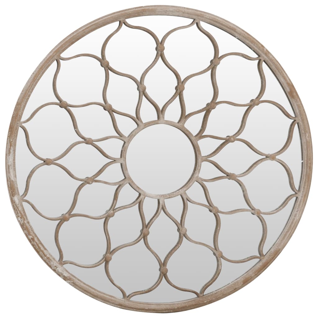 Spiegel rond 40x3 cm ijzer zandkleurig is nu te koop bij PeponiXL, paradijselijk wonen!