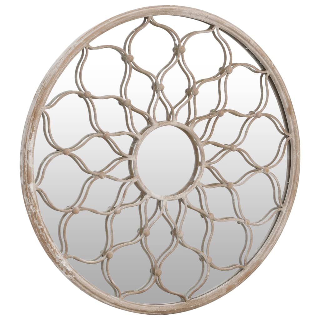 Spiegel rond 40x3 cm ijzer zandkleurig is nu te koop bij PeponiXL, paradijselijk wonen!