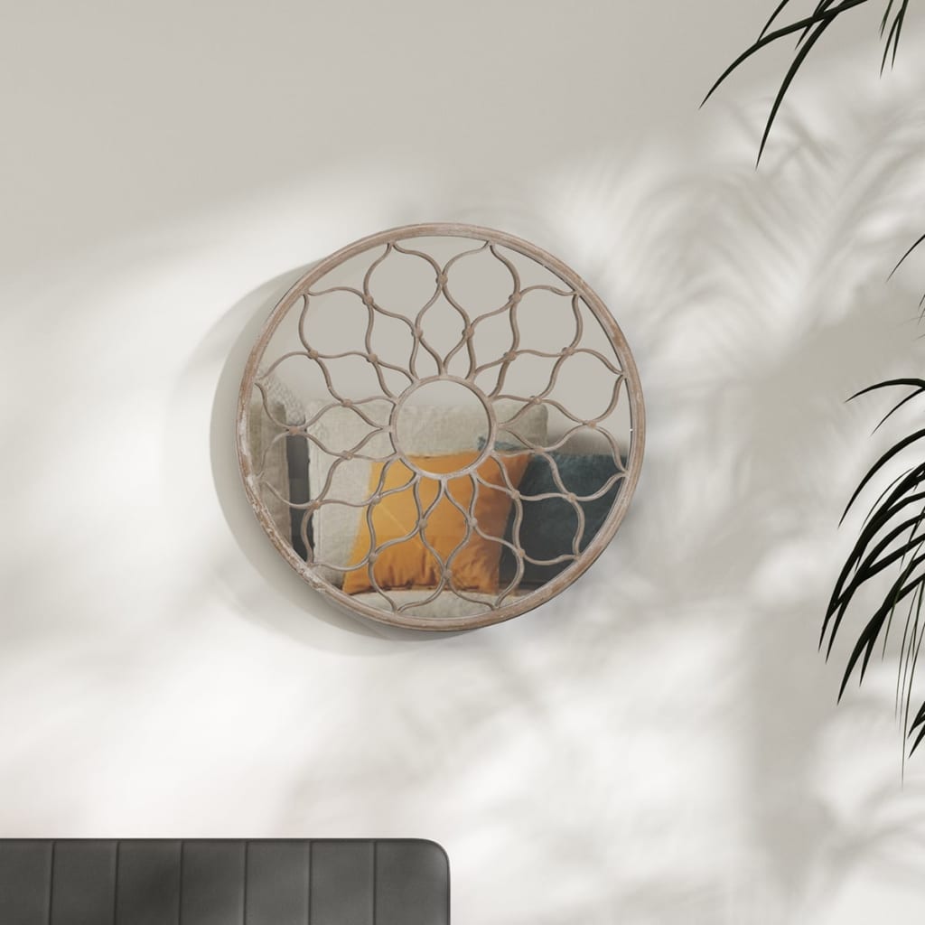 Spiegel rond 40x3 cm ijzer zandkleurig is nu te koop bij PeponiXL, paradijselijk wonen!