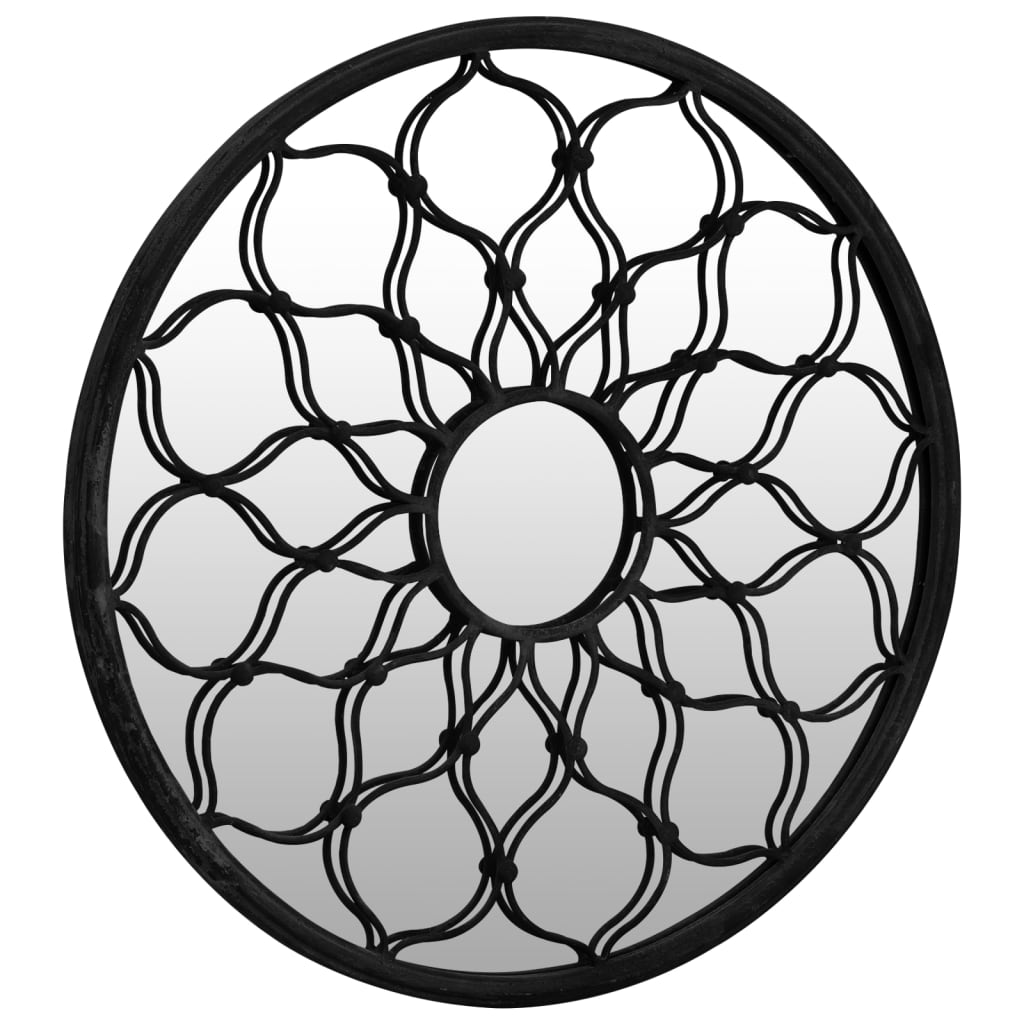 Spiegel rond 40x3 cm ijzer zwart is nu te koop bij PeponiXL, paradijselijk wonen!