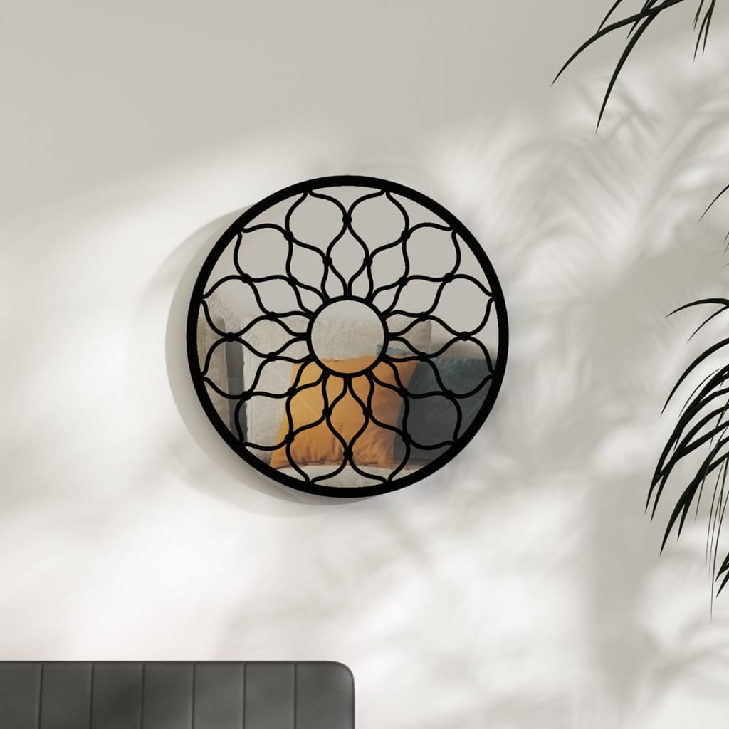 Spiegel rond 40x3 cm ijzer zwart is nu te koop bij PeponiXL, paradijselijk wonen!