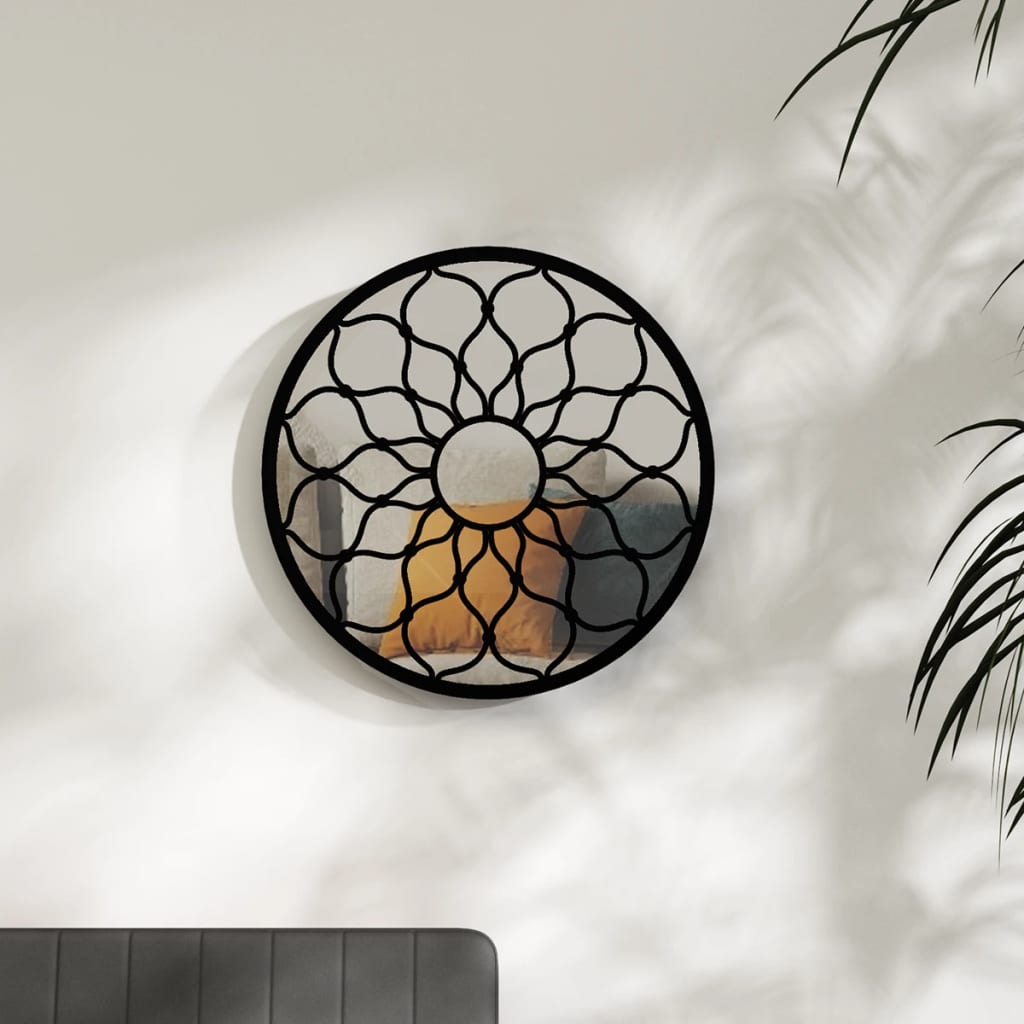 Spiegel rond 60x3 cm ijzer zwart is nu te koop bij PeponiXL, paradijselijk wonen!