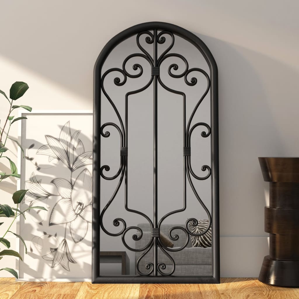 Spiegel 100x45 cm ijzer zwart is nu te koop bij PeponiXL, paradijselijk wonen!