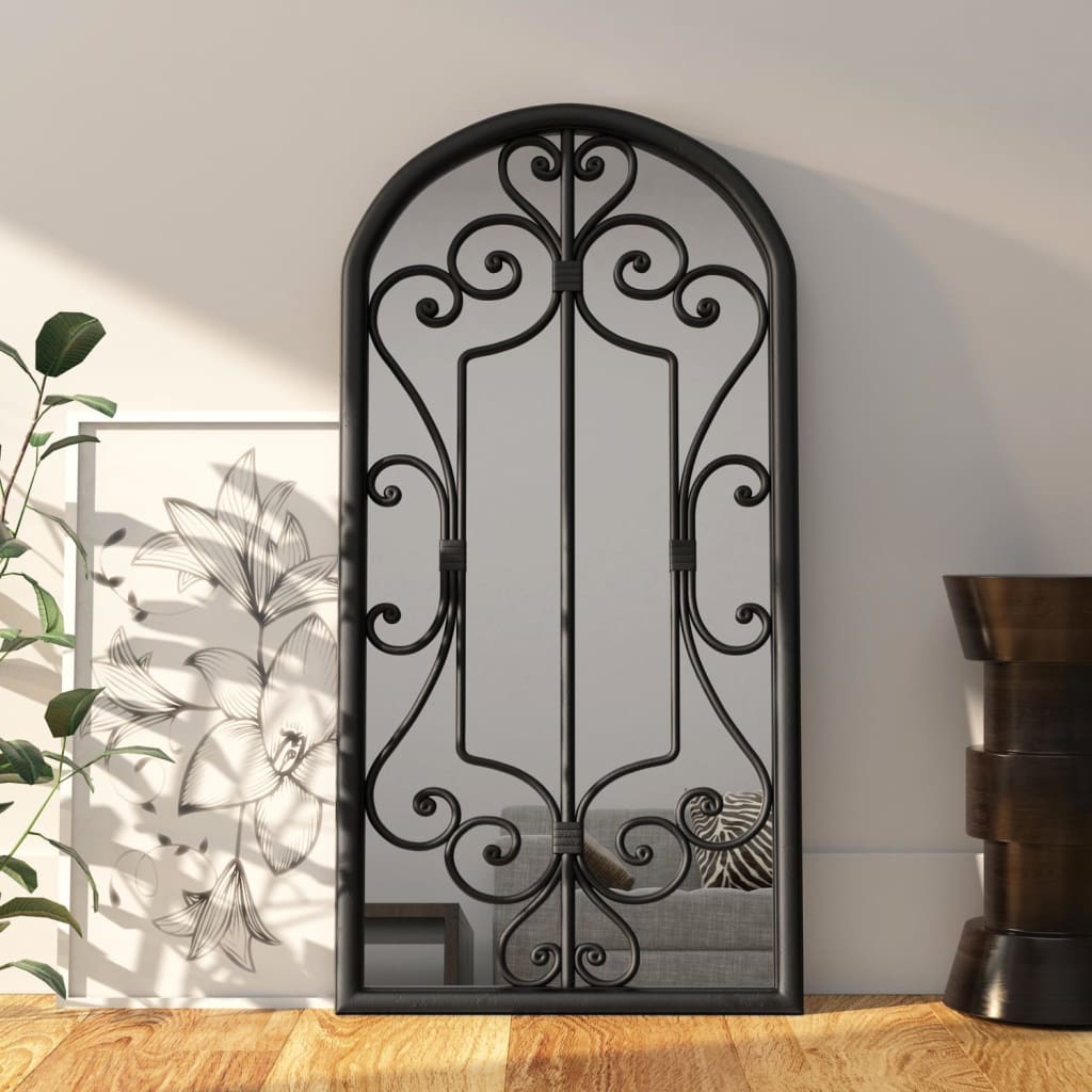 Spiegel 70x30 cm ijzer zwart is nu te koop bij PeponiXL, paradijselijk wonen!